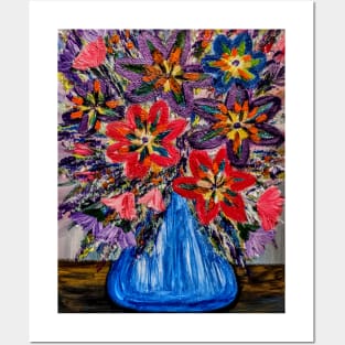 Beautiful and colorful abstract flowers Posters and Art